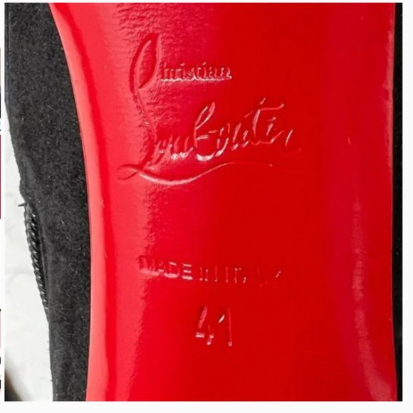 Christian Louboutin Figurina Black Suede Studded Platform High Heels Ankle Boots - Picture 6 of 8